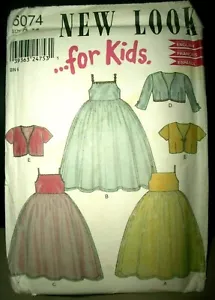 New Look 6074 Kid Pattern Flower Girl Formal Dress Bolero UNCUT Size 3-4-5-6-7-8 - Picture 1 of 2