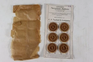 Botones mercerizados Lindner’s antiguos de 1900 en tarjeta - C.S. Tucker Co. bsk - Imagen 1 de 6