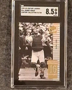 1999 Ud Century Legends # 16 Johnny Bench Serrated Numbered Piece Graded 8.5 - Picture 1 of 4