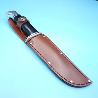 Funda para cuchillo de hoja fija hoja de 6" caza cuero marrón estuche para cinturón bolsa se adapta a 119 Foto 1 de 4