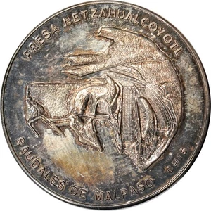 Mexico 1964 Malpaso Dam Grove Silver Medal UNC 40mm 27.2g K18831 - Picture 1 of 2