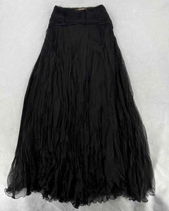 ROBERTO CAVALLI Women's Solid Black Silk Maxi Long Skirt Size 38 - Picture 1 of 7