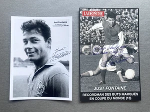 2x JUST FONTAINE (†2023) Torkönig WM 1958  signed Autogrammkarte 10x15 + Foto - Picture 1 of 1