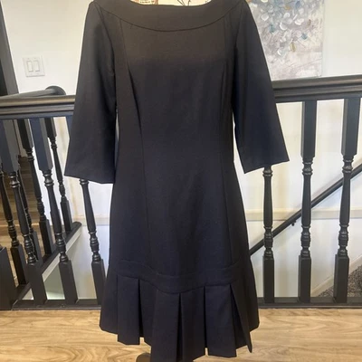 Vintage Pendleton Pleated Dress Size 6 Wool Silk Drop Waist Midi Career Office - Image 1 of 4