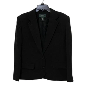 Lauren Ralph Lauren Vintage Dark Gray Wool Blazer Womens Size 12 Made in USA - Picture 1 of 12