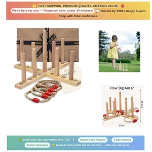 Classic Wooden Quoits Game - Perfect for Family Gatherings & Outdoor Events - Picture 1 of 11