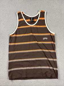Billabong Tank Top Mens small brown orange Striped Casual Beach Surfing vintage - Picture 1 of 11