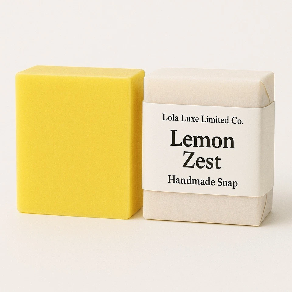 HOMEMADE Lemon Zest Handmade Soap Bars – Great Savings starting at $4.50, BIG 6oz Bars!