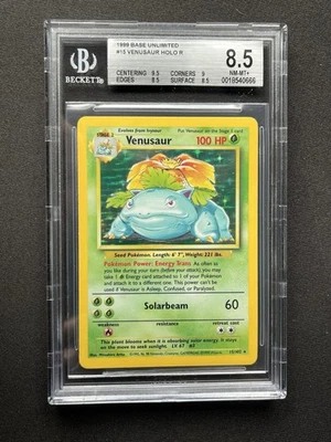 Pokemon Venusaur Base Set Unlimited BGS 8.5 Original Vintage Print - Image 1 of 2