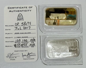 STL Mint Operation SR-71 Area 51 - 2x 1 Oz .999 Silber emailliert Barren Set #55/100 - Bild 1 von 9