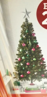 ÁRBOL DE NAVIDAD ESPOLÓN ARTIFICIAL PREILUMINADO DE 6 PIES, 250 MINI LUCES TRANSPARENTES, 558 PUNTAS Foto 1 de 4