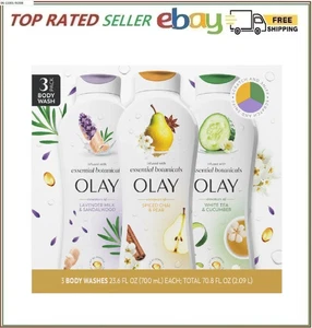 Olay Essential Botanical Body Wash, 23,6 fl oz, confezione da 3 pezzi nuova - Foto 1 di 3