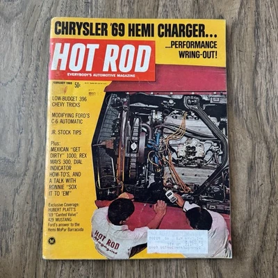 February 1969 Vintage Hot Rod Magazine Muscle Car Chrysler Hemi Charger - Image 1 of 3