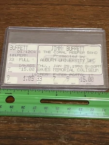 Jimmy Buffett Concert Ticket Stub Jan 25 1990 Auburn Al - Eaves Memorial - Fair - Picture 1 of 9