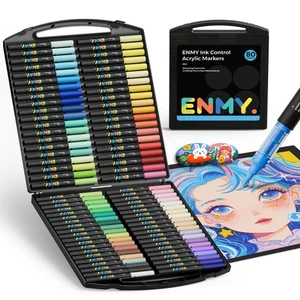 ENMY 80-Farben Set Direct-Fill Acryl Marker, Wasserbasis, Brush Pens für Ar - Bild 1 von 9