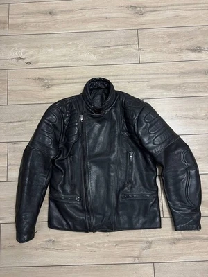 Men's Vintage Hein Gericke Motorcycle Leather Black Zip Jacket Bike Moto 44in - Image 1 of 4