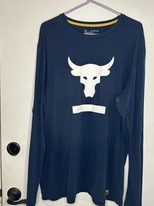 Under Armour Project Rock Shirt Mens XXL Navy and Gray Long Sleeve Tee 2pk - Picture 1 of 15