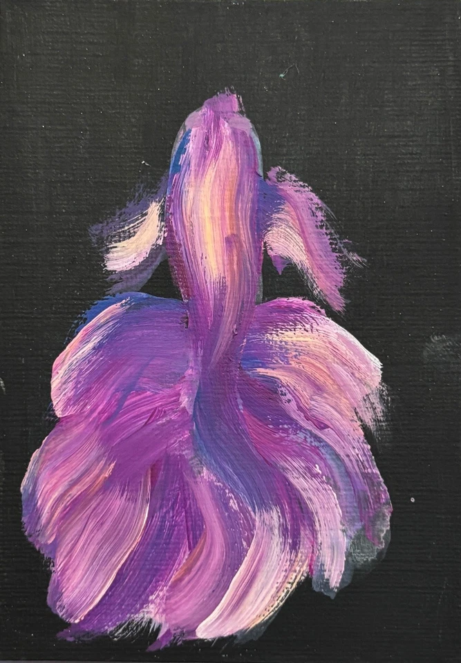 ACEO Original, Animal Abstracto Pez Betta, Mini Pintura Artística, Arte Aquariam Foto 1 de 1