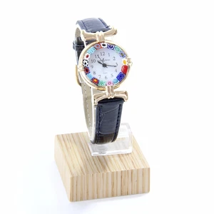 Orologio Donna Dorato Pelle watch in Vetro di Murano Murrina Millefiori - Foto 1 di 4