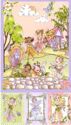 NEW Loralie Designs - Fairy Hill Quilting And Crafting Fabric Panel - Image 1 of 2