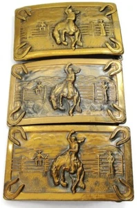Vintage Rodeo Bucking Horse & Rider Belt Buckle - Picture 1 of 13