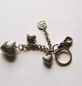 Vintage Key Chain Kathy Van Zeeland Silver Tone Hearts Handbag - Picture 1 of 9