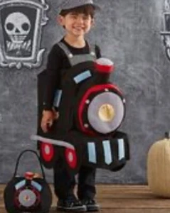 Pottery Barn Kids Engine 9 Train 3-D Sz 3 T Costume With Hat Pretend Play - Picture 1 of 7
