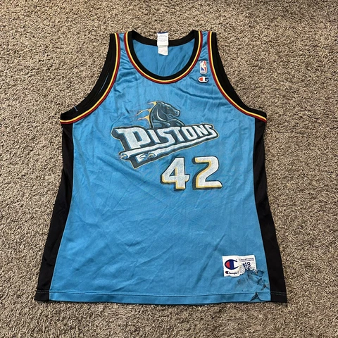 Vintage Jerry Stackhouse Detroit Pistons Champion NBA Basketball Jersey Sz 48 Cover
