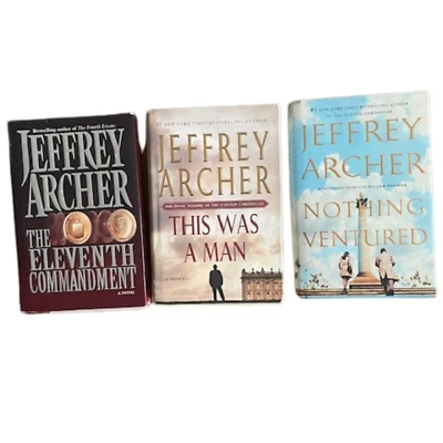 Jeffrey Archer-3 Books-The Eleventh Commandmen,This Was a Man, Nothing Ventured Foto 1 de 4