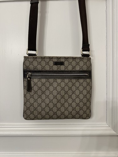 GUCCI BAG GG Supreme Canvas pelle 295257 tracolla borsa laterale beige