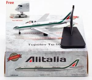 (Raro) 1:400 Modelos Retro Italia y Checos TU-104A I-DIWN OK-NDF Tractor Gratis + Soporte  - Imagen 1 de 11