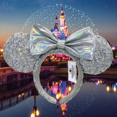 Diadema Silver Minnie Ears Disney`Parques Cenicienta Espejo Mágico Regalo Niña Foto 1 de 4
