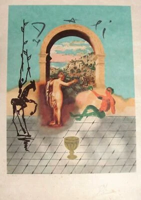 SALVADOR DALI "Puerta de entrada al Nuevo Mundo, Litografía Original Firmada a Mano, 1980 Foto 1 de 4