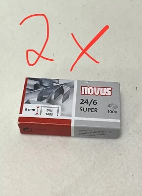 P001 - 2x Novus Heftklammern - 24/6 Super - 1000 Stück - Neu