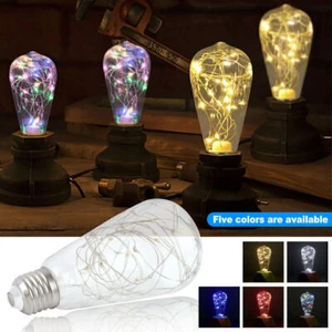 LED Fairy Light Bulb ST64 Multiple Color Home Garden Globe Party Lamp Decor - Picture 1 of 16