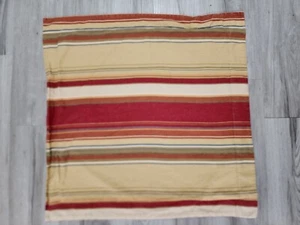 POTTERY BARN SERAPE STRIPE 1 EURO PILLOW SHAM COVER LINEN Blend RUST Southwest - Picture 1 of 6