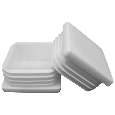 ENKOTRADE Lamellenstopfen Weiss Vierkant Rohrstopfen Rohrkappen Stopfen Endkappen Gleiter