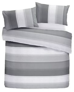 Abgenutzt Denim Effekt Grau Weiß Baumwollmischung Doppelbett Bettwäsche