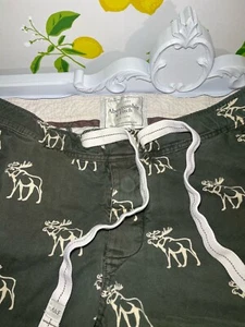 Vintage Lounge Pants Abercrombie & Fitch Size Large Rare Moose Print - Picture 1 of 5