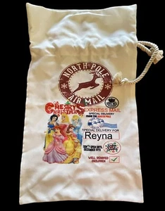 Christmas North Pole Sack, Large Canvas Bag Drawstring Self-Personalize Reyna - Picture 1 of 7