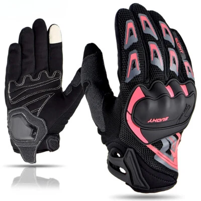 Verano Mujeres Rosa Motocicleta Guantes Dama Púrpura Dedo Completo Motocross Guantes Nuevos Foto 1 de 4