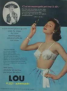 REKLAME LOU BH SCHAUFENSTERPUPPE VON 1958 FRANZÖSISCH AD PIN UP SEXY PUB VINTAGE - Bild 1 von 1