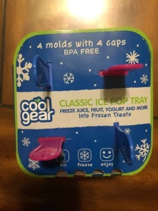 Cool Gear Ice Pop Tray 4 Molds with 4 Caps BPA Free - Picture 1 of 9