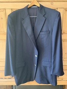 Hickey Freeman Navy Blue Wool Cashmere Blazer 46 Regular - Picture 1 of 11