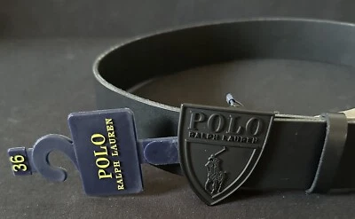 Polo Ralph Lauren Escudo Caballo Hebilla Cuero Cinturón Talla Multi Nuevo Raro $148 Foto 1 de 4