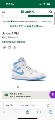 Size 8 - Air Jordan 1 Mid UNC W - Image 1 of 4
