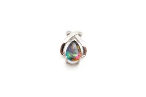 14k White Gold Mystic Topaz Pendant - Picture 1 of 9