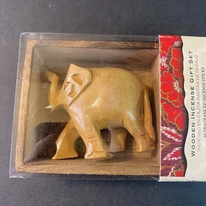 Flora Classique Wooden Incense Gift Set Elephant 40 Sticks Ash Catcher New - Picture 1 of 16