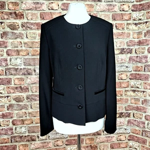 Basler Jacket Black Blazer UK 12 Fitted Long Sleeve Lined Button Up - New - Picture 1 of 15