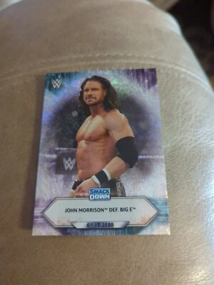 2021 Topps WWE Match Card Foilboard Foil Holo #7 John Morrison Def Big E AEW WWF - Image 1 of 2